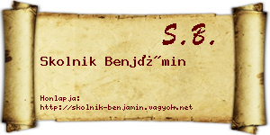 Skolnik Benjámin névjegykártya